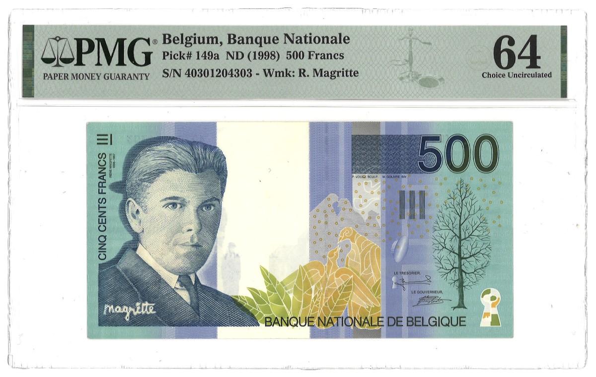 Belgium. 500 Francs. Banknote. Type 1998. - PMG 64