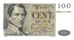 Belgium. 100 Francs. Banknotes. Type 1958. - Very fine.