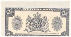 Nederland. 2 1/2 Gulden. Misdruk. Type 1945. - Zeer Fraai.