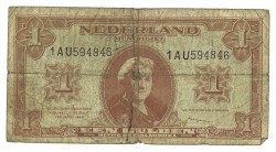 Nederland. 1 Gulden. Misdruk. Type 1945. - Fraai.