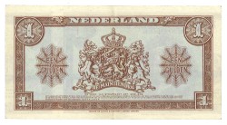 Nederland. 1 Gulden. Misdruk. Type 1945. - Prachtig.