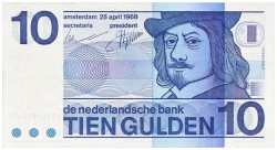 Nederland. 10 Gulden. Misdruk. Type 1968. - Zeer Fraai.