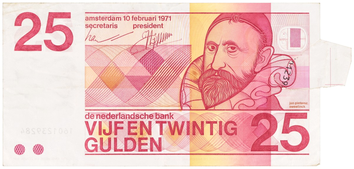 Nederland. 25 Gulden. Misdruk. Type 1971. Type Jan Pieterzoon Sweelink. - Zeer Fraai.