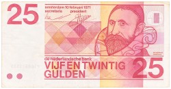 Nederland. 25 Gulden. Misdruk. Type 1971. - Zeer Fraai.
