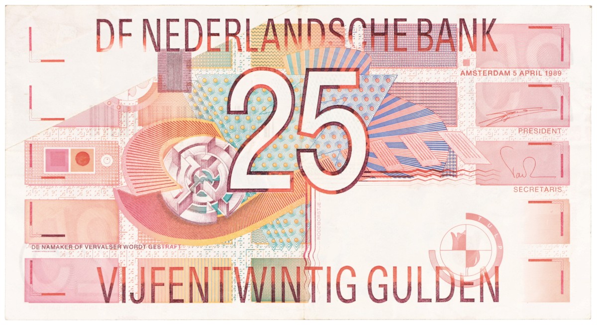 Nederland. 25 Gulden. Misdruk. Type 1989. - Zeer Fraai.