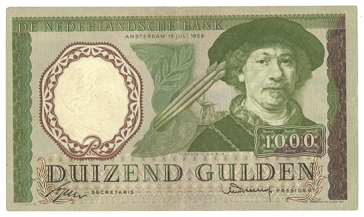 Nederland. 1000 Gulden. Misdruk. Type 1956. Type Rembrand van Rijn. - Zeer Fraai.