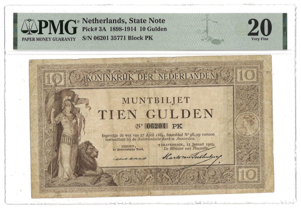 Nederland. 10 Gulden. Bankbiljet. Type 1898/1914. - PMG 20