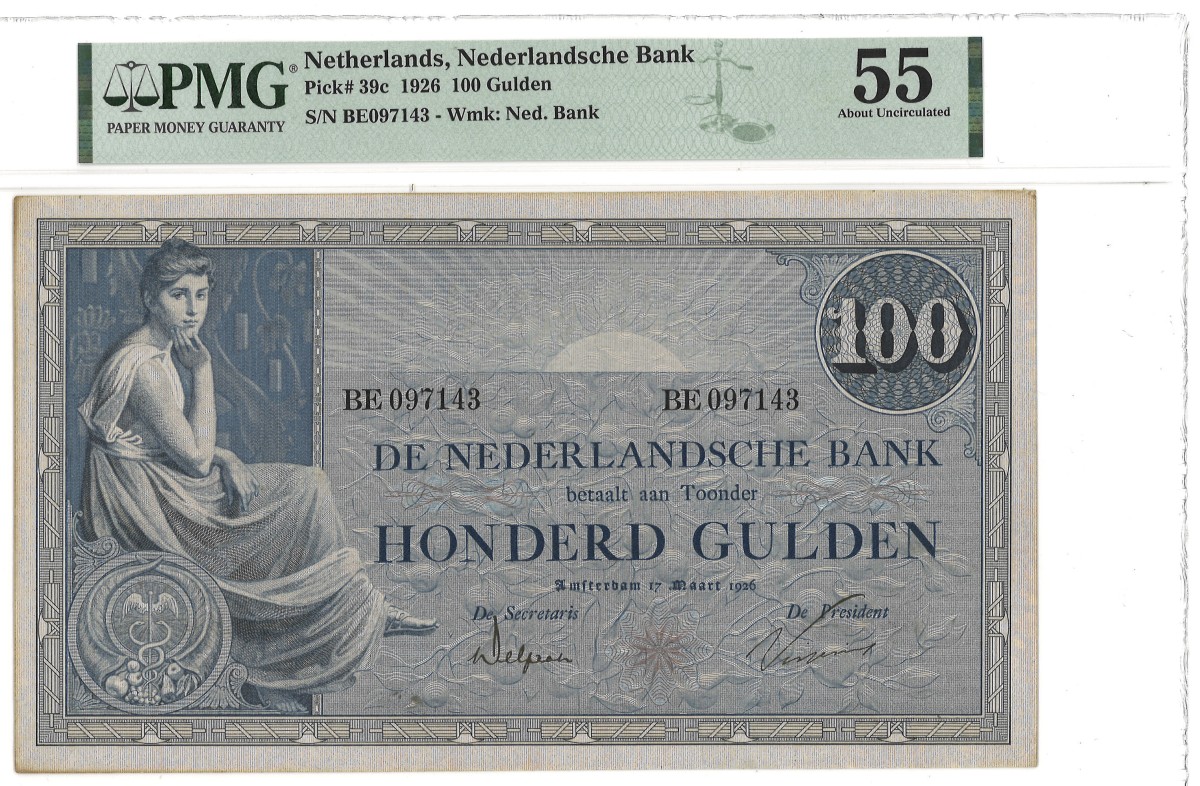 Nederland. 100 Gulden. Bankbiljet. Type 1926. Type Grietje Seel. - PMG 55