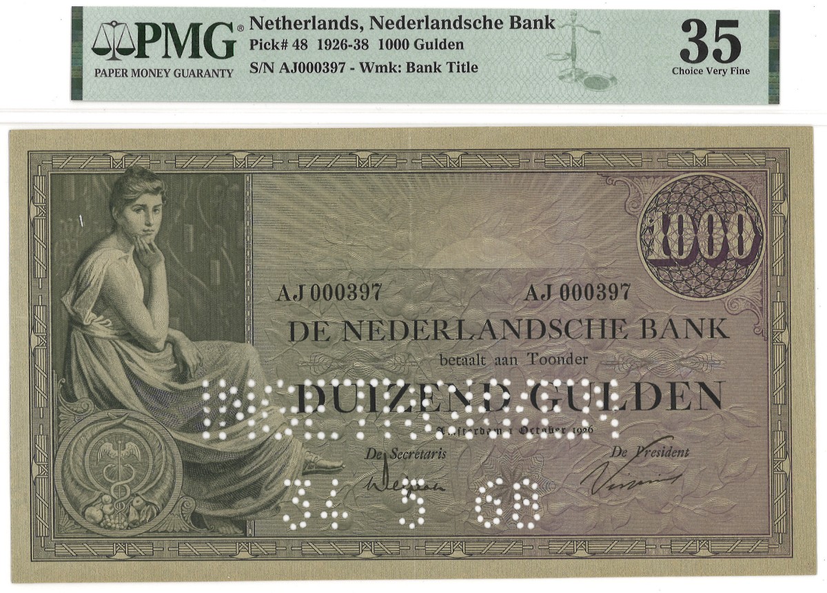 Nederland. 1000 Gulden. Bankbiljet. Type 1926/1938. Type Grietje Seel. - PMG 35