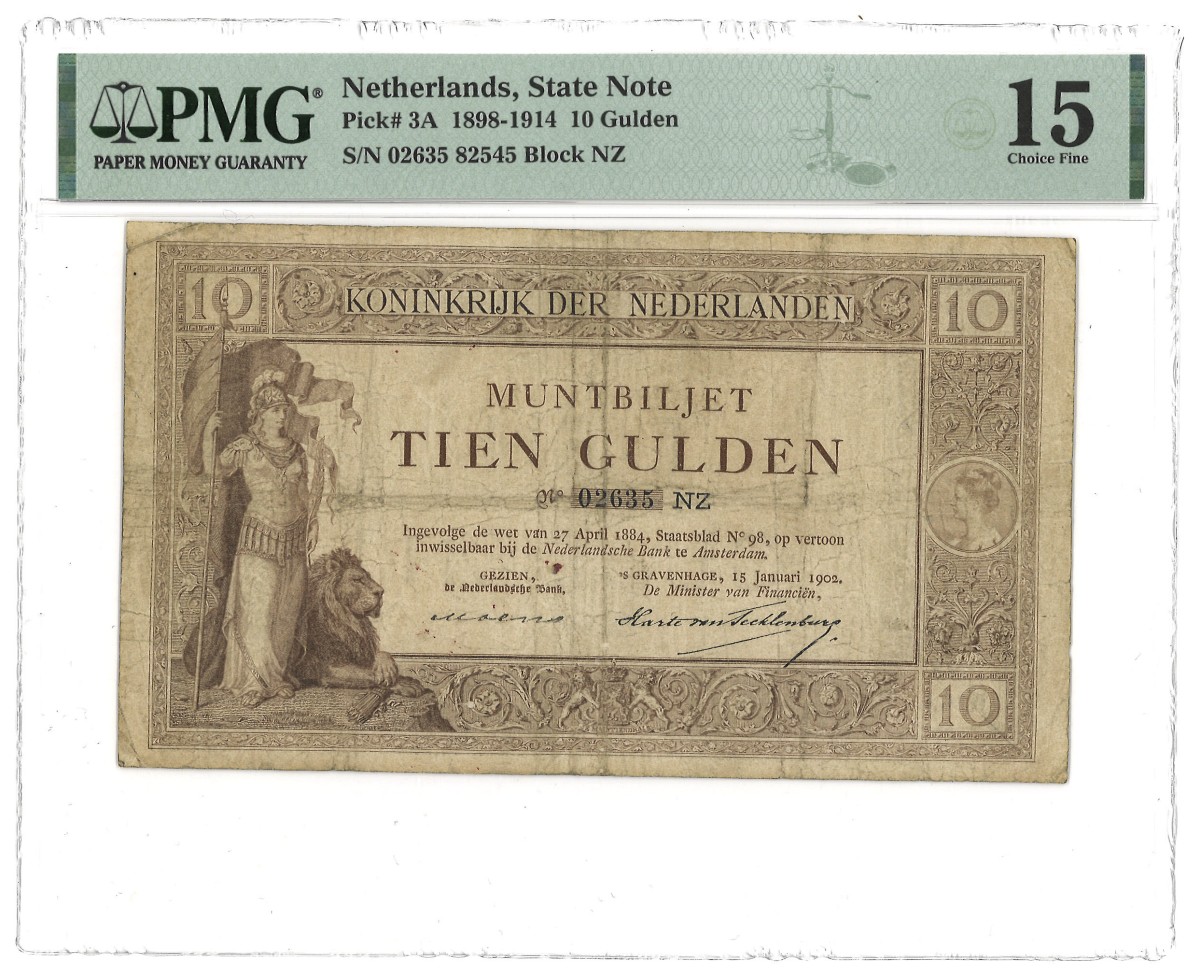 Nederland. 10 Gulden. Bankbiljet. Type 1898/1914. - PMG 15