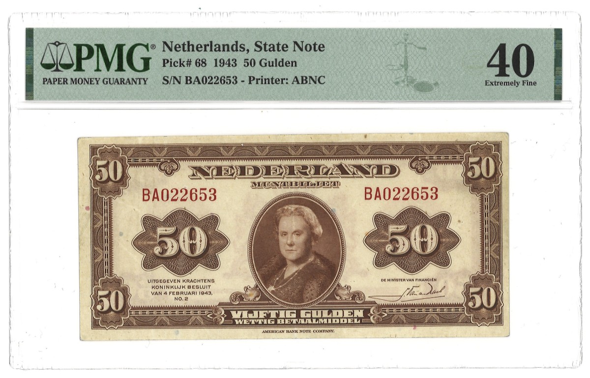 Nederland. 50 Gulden. Bankbiljet. Type 1943. - PMG 40