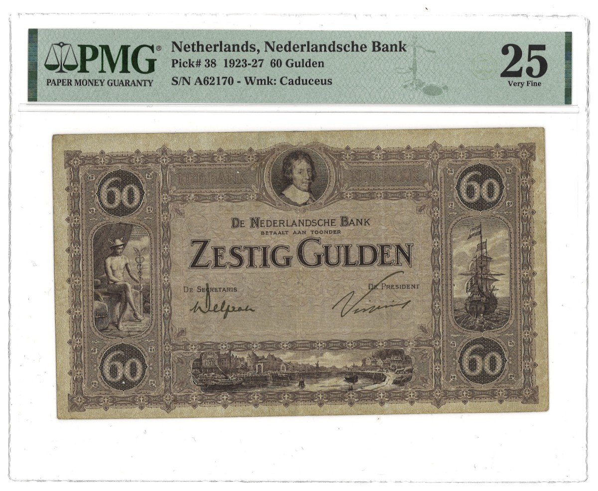 Nederland. 60 Gulden. Bankbiljet. Type 1923/1927. - PMG 25