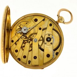 Zakhorloge goud, cylindergang - Herenzakhorloge - Handopwindbaar - Ca. 1870.