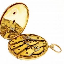 Zakhorloge goud, cylindergang - Herenzakhorloge - Handopwindbaar - Ca. 1870.