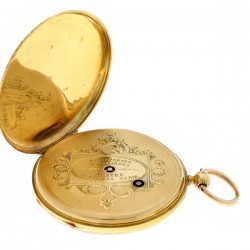 Zakhorloge goud, cylindergang - Herenzakhorloge - Handopwindbaar - Ca. 1870.