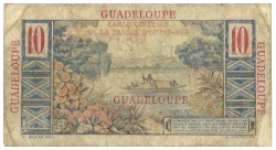 Guadeloupe. 10 Franc. Banknote. Type 1947/1949. - Fine +.