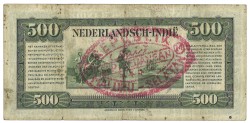 Netherlands Indies. 500 Gulden. Banknote. Type 1943. Type RMS Stempel. - Extremely fine.