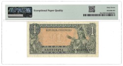 Indonesia. 1 Rupiah. Banknote. Type 1961. Type Replacement. - PMG 67EPQ