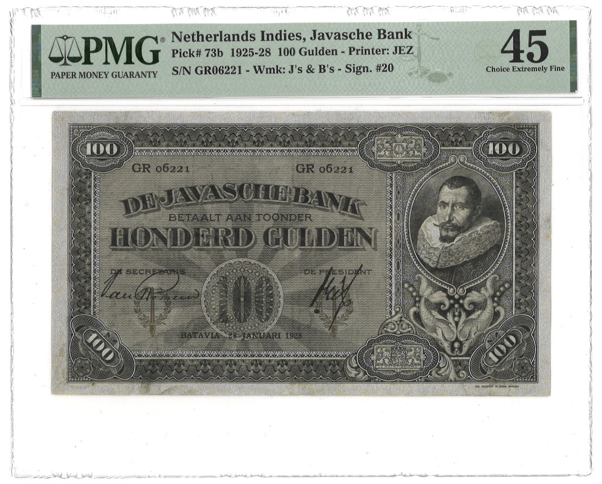 Netherlands-Indies. 100 Gulden. Banknote. Type 1925/1928. - PMG 45