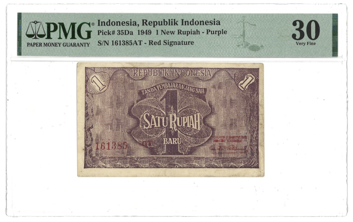 Indonesia. 1 New Roepiah. Banknote. Type 1949. - PMG 30