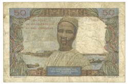 Madagascar. 50 Francs. Banknote. Type 1950/1960. - Very fine.