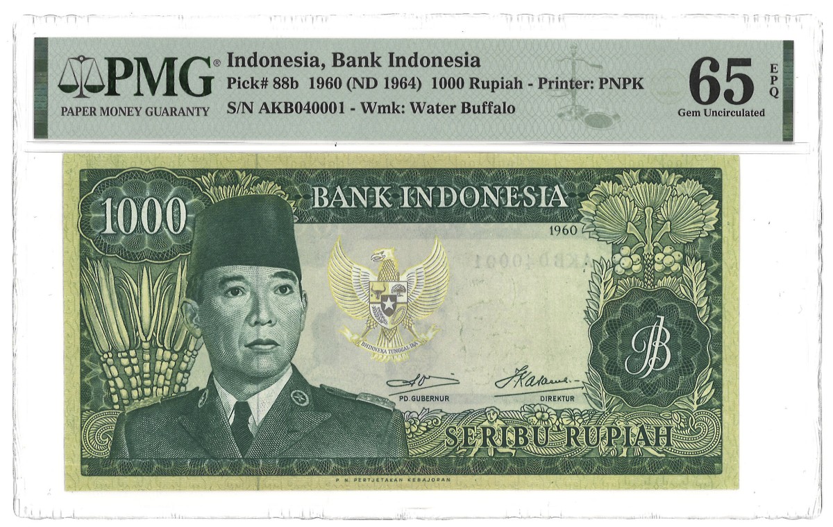 Indonesia. 1000 Rupiah. Banknote. Type 1960. - PMG 65EPQ