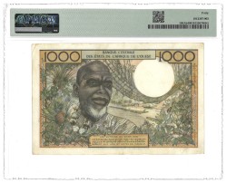 West African States / Ivory Coast. 1000 Francs. Banknote. Type 1961. - PMG 40