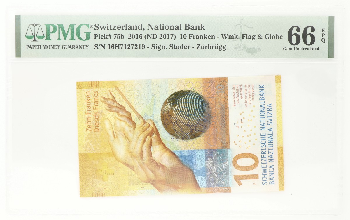 Switserland. 10 Francs / 20 Francs / 50 Francs. Banknote. Type 2015/2016. - PMG 66EPQ