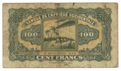 French West Afrika. 100 Francs. Banknote. Type 1942. - Very fine.