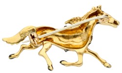 14K Geelgouden broche van een paard