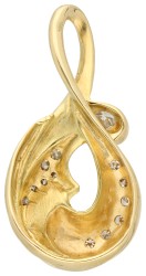 18K Geelgouden hanger bezet met ca. 0.56 ct. diamant.