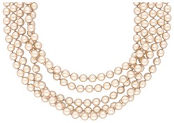 Bijoux Giorgio Armani parel collier met zirkonia.