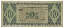 Curaçao. 10 Gulden. Banknote. Type 1948. - Extremely fine.