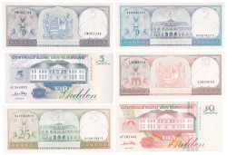 Suriname. Lot 6 Banknotes. Banknote. Type 1963/1998. - UNC.