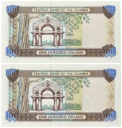 Gambia. Lot 2 banknotes. Banknote. Type 2001/2005. - UNC.