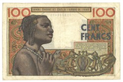 French West Africa. 100 Francs. Banknote. Type 1956/1961. - Very fine +.