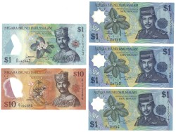 Brunei. lot 5 Banknotes. Banknote. Type 1996/2013. - UNC.