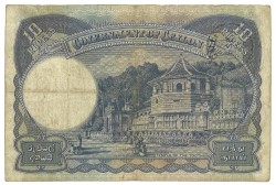 Ceylon. 10 Rupees. Banknote. Type 1941/1946. - Very fine.