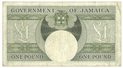 Jamaica. 1 Pound. Banknote. Type 1960. - Very fine.