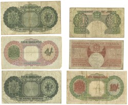 Jamaica + Bahama's. Lot 6 Banknotes. Banknotes. Type ND. - Very fine.