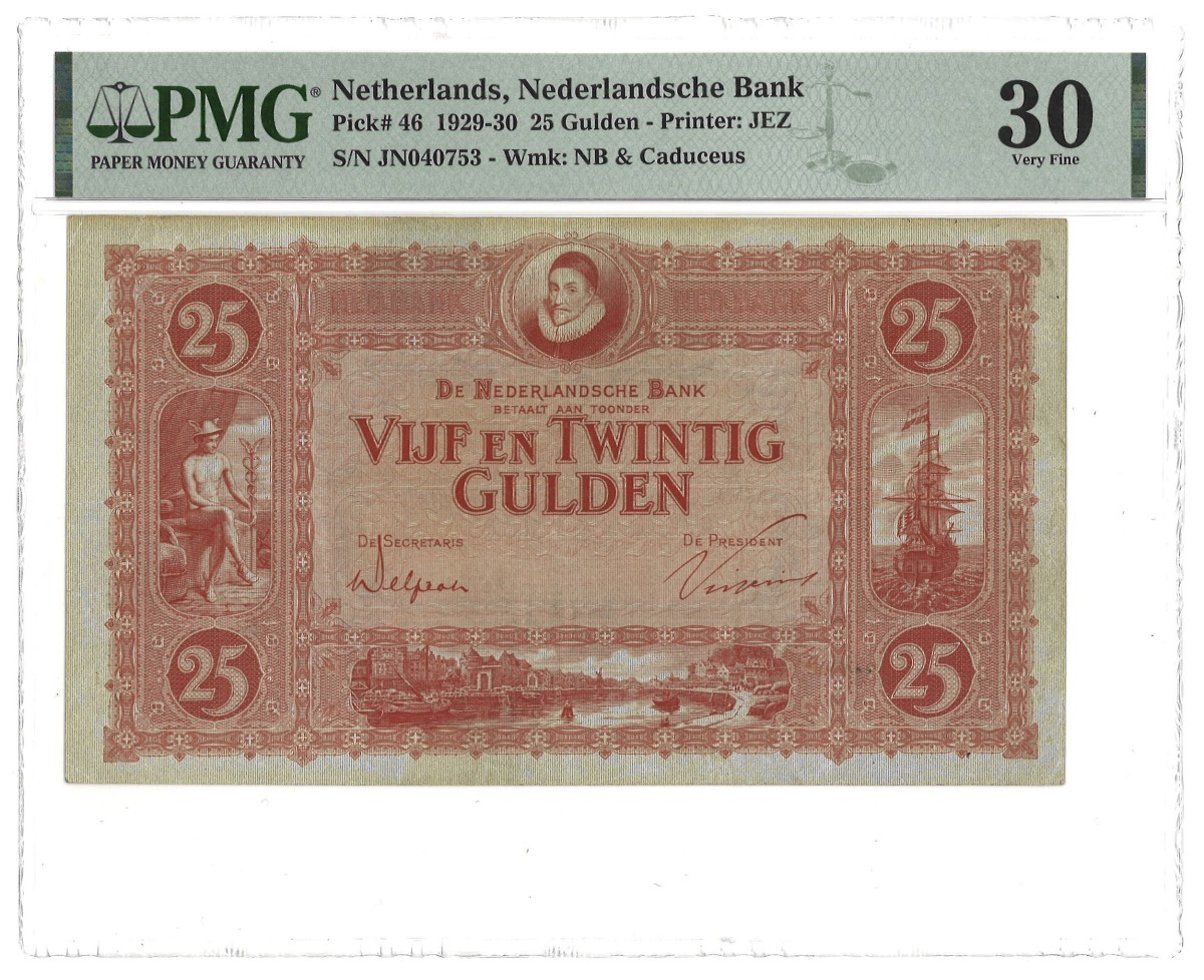 Nederland. 25 Gulden. Bankbiljet. Type 1929/1930. - PMG 30