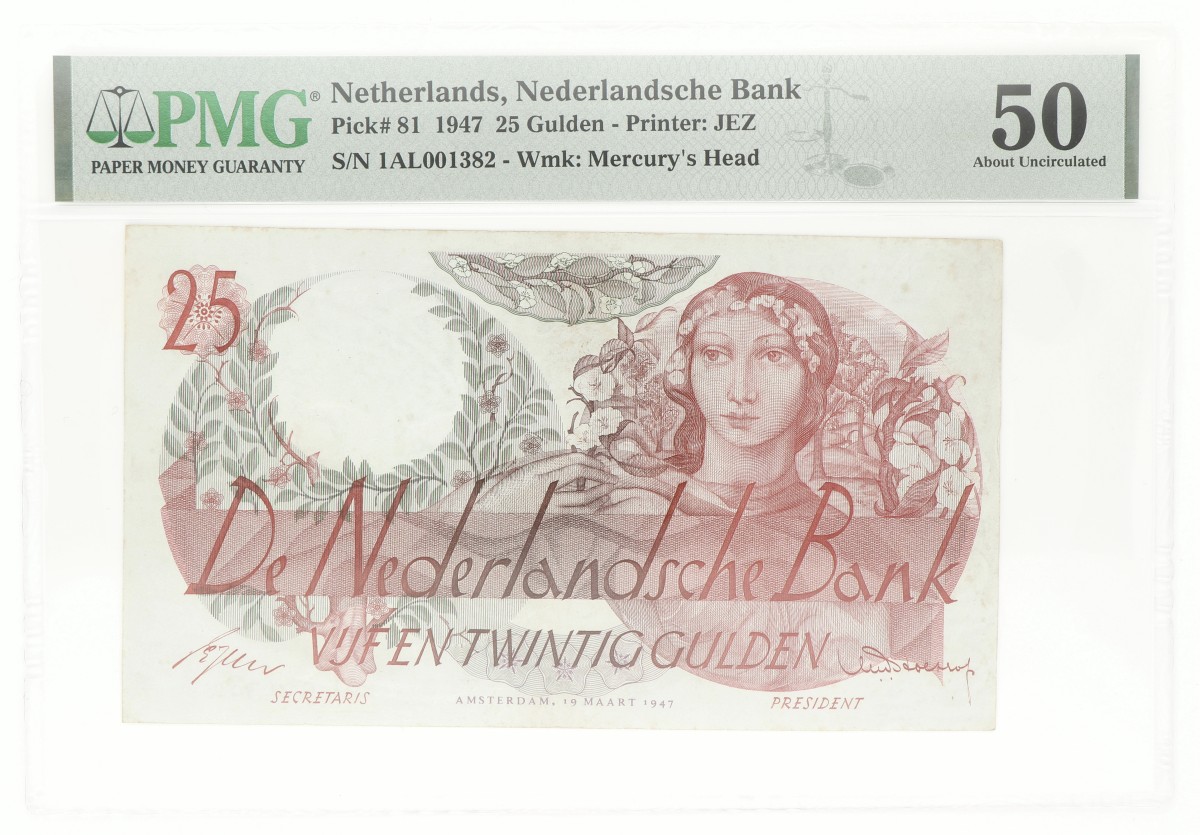 Nederland. 25 Gulden. Bankbiljet. Type 1947. - PMG 50