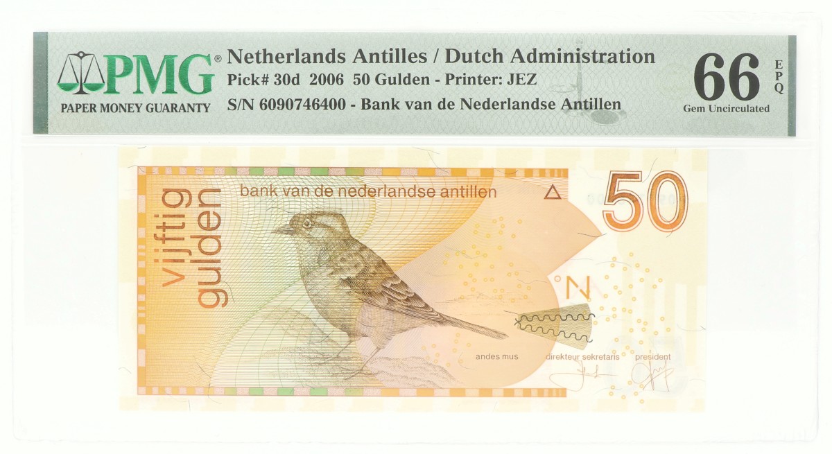 Netherlands Antilles. 50 Gulden. Banknote. Type 2006. - PMG 66 EPQ