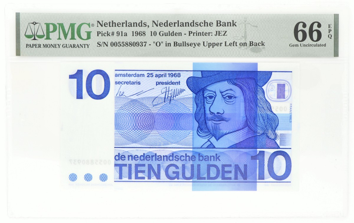 Nederland. 10 Gulden. Bankbiljet. Type 1968. Type Frans Hals. - PMG 66 EPQ