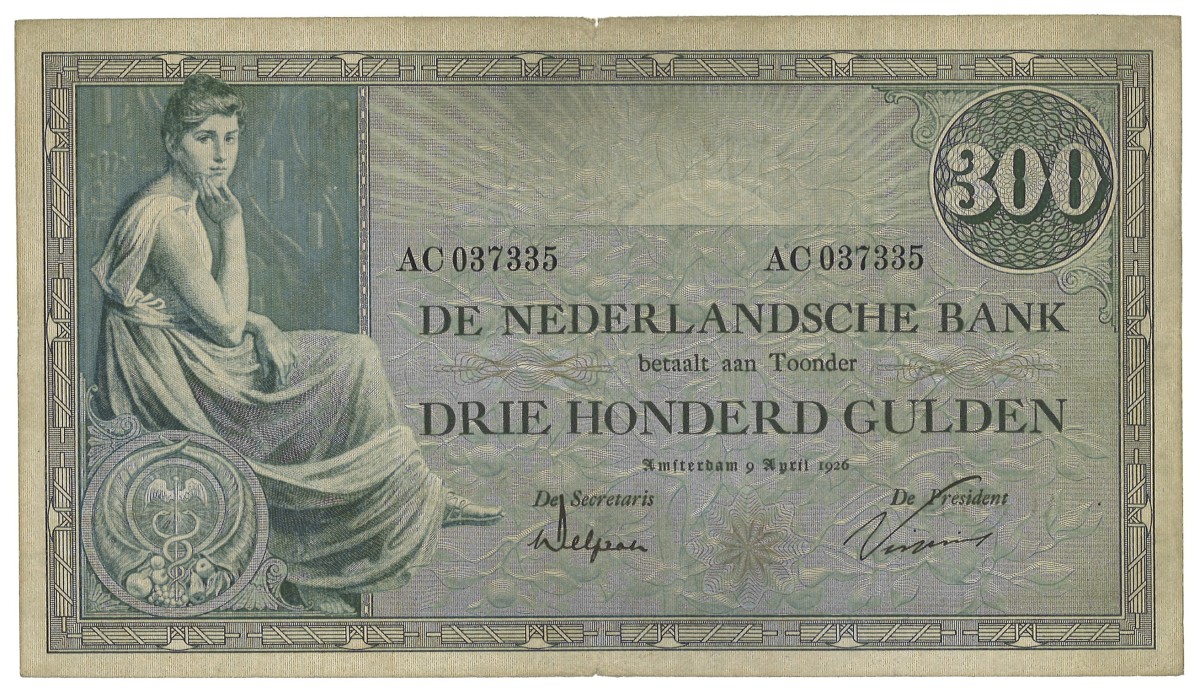 Nederland. 300 Gulden. Bankbiljet. Type 1921. Type Grietje Seel. - Fraai / Zeer Fraai.