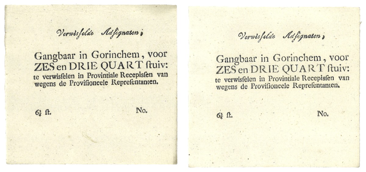 Nederland. 2 Recepissen. Recepisse. Type ND. Type Gorinchem. - Prachtig / UNC.