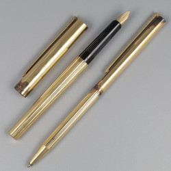 S.T. Dupont vulpen en ballpoint zilver.