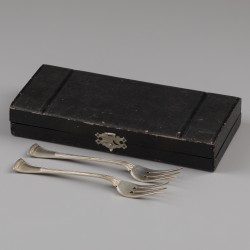 2-piece set "Jugendstil" meat forks silver.