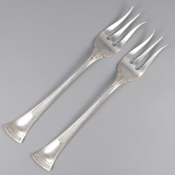 2-piece set "Jugendstil" meat forks silver.