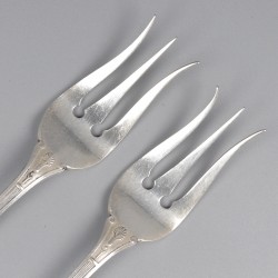 2-piece set "Jugendstil" meat forks silver.